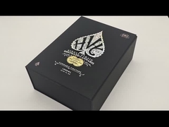 Pabrik OEM Gift Boutique Black Hot Stamping Magnet Paper Boxes Magnetic Packaging Box Untuk Wine